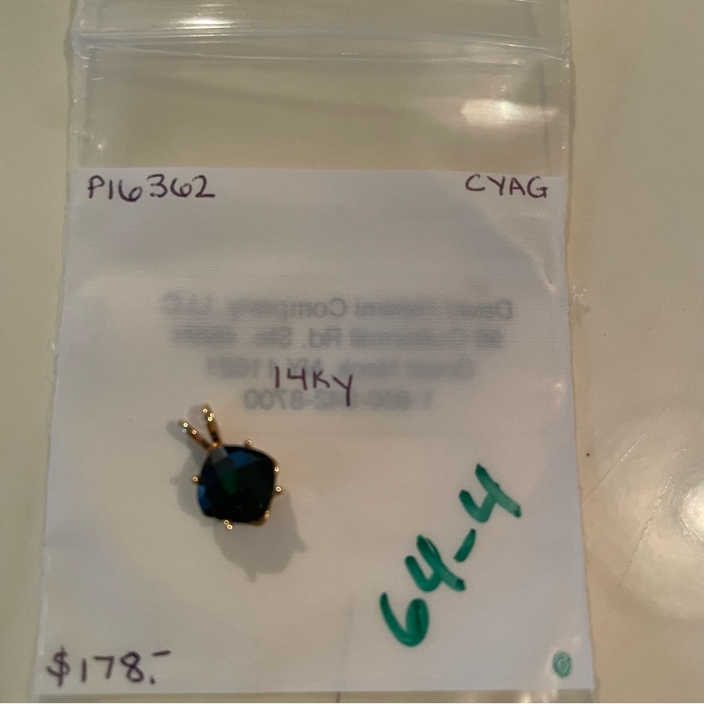 Brand New Created Tsavorite Garnet Pendant $178 - Authentic 14K Yellow Gold